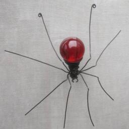 Blood Red Sun Catcher Window Spider Hanging Art Made To Order - thumbnail 2