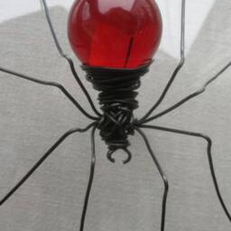 Blood Red Sun Catcher Window Spider Hanging Art Made To Order - thumbnail 3