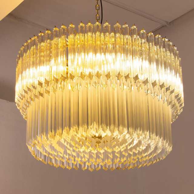 Vintage Murano Glass Chandelier Italian Pendant Lighting - Large ??90 cm - image 1