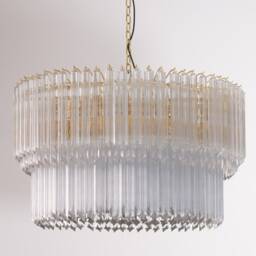 Large ??90 cm Made in Italy Pendant Chandelier With Vintage Murano Glass Squares, Design Chandelier - thumbnail 2
