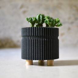 "Black Wood Finish ""Slatted" - thumbnail 1