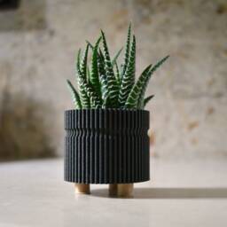 "Black Wood Finish ""Slatted" - thumbnail 2