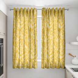 Yellow Honeycomb Curtains, Geometric Made To Measure Drapes, Modern Hexagon Pattern Window Panels For Living Room, Bright & Stylish Decor - thumbnail 3