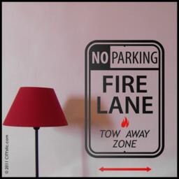 Usa Wall Decal - Fire Lane No Parking Decal - thumbnail 1