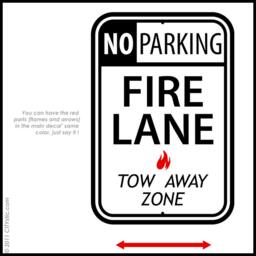 Usa Wall Decal - Fire Lane No Parking Decal - thumbnail 3