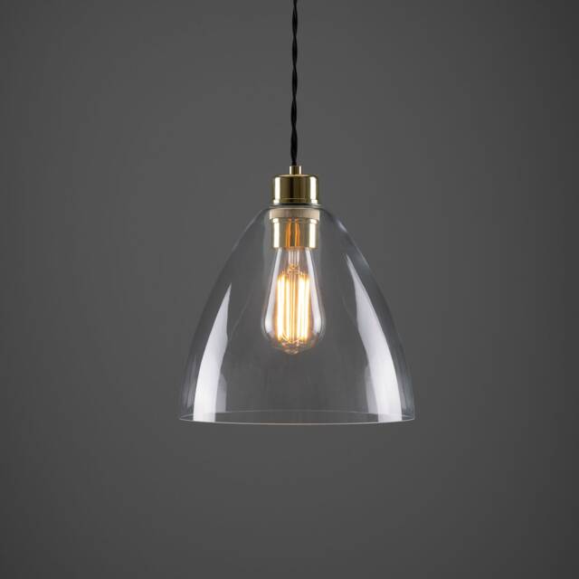 Luang Modern Clear Glass Cone Pendant Light 9'' Ip20 - image 1