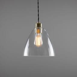 Luang Modern Clear Glass Cone Pendant Light 9'' Ip20 - thumbnail 3
