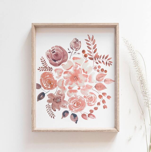 Peony Print Botanical Wall Art Blush Nursery Decor Watercolor Flowers Baby Girl Floral Gift - image 1