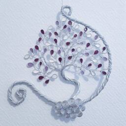Tree Of Life Decoration. Silver Aluminium Wire. Handmade. Original Gift. Nature. Gift For Her. Celtic. Boho - thumbnail 3