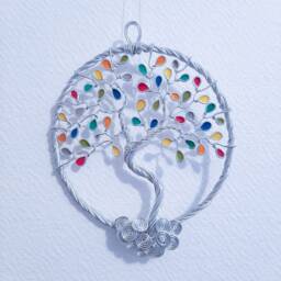Tree Of Life Decoration. Silver Aluminium Wire. Handmade. Original Gift. Nature. Gift For Her. Celtic. Boho - thumbnail 2