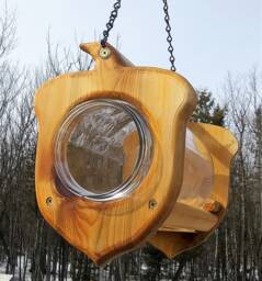 Hanging Acorn Gallon Glass Jar Squirrel Feeder Cedar Wood Tbnup #2Ac - thumbnail 1