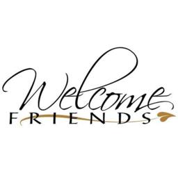 Welcome Friends, Vinyl Wall Art Decal, Entryway Design, Home Entrance Foyer Decor - thumbnail 2