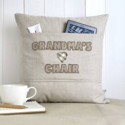 Personalised Embroidered Pocket Cushion Cover For Mum, Grandma - Pillow Gift Birthday Or Mothers Day Reserved Her Linen - thumbnail 2