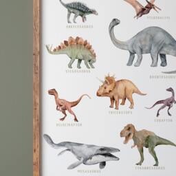 Vertical Watercolor Dinosaur Poster Nursery & Playroom Wall Art - thumbnail 2