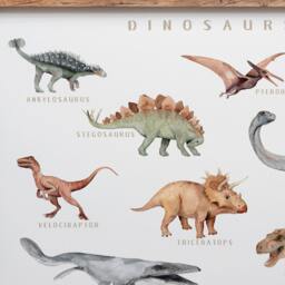 Vertical Watercolor Dinosaur Poster Nursery & Playroom Wall Art - thumbnail 3