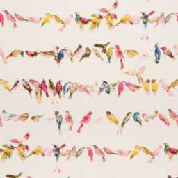 Birdsong Fabric By The Meter Enchanting Bird Print On Chivasso Half-Linen, 3 Colors - thumbnail 4