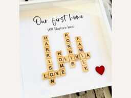 Custom New Home Wall Art, First Gift For Friends, D??cor All Occasions, Photo Frame Newlywed Couple - thumbnail 1