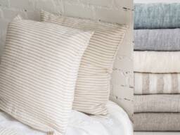 Linen Pillow Covers Set Of 2 - Pillowcases Envelope Closure Bed Sham Stonewashed Cases Slip