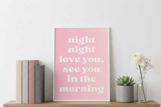 Framed Night Love You Wall Art Typography Print - image 1