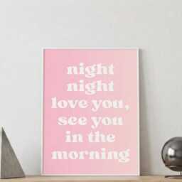 Framed Night Love You Wall Art Typography Print - thumbnail 3