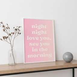 Framed Night Love You Wall Art Typography Print - thumbnail 4