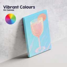 Pink Citrus Cocktail Glass Watercolour Drink Illustration Canvas Wall Art Print Decor Picture Ready To Hang - thumbnail 4