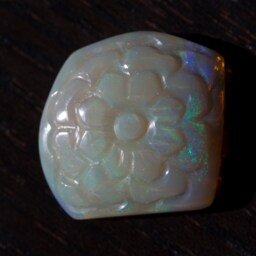 Opal Green Flower Carving - 5.6 Cts - thumbnail 2