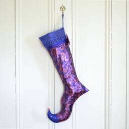 Sequin Christmas Stocking - Pink Royal Blue Elf - thumbnail 3