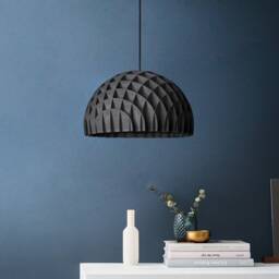 Arc Pendant Black Plywood Wooden Lamp Modern Design Light Fixture Sustainable Scandinavian Home - thumbnail 2