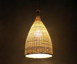 "Handwoven Bamboo Pendant Light Flared Decor Ceiling Lamp - W11""xh23.6"
