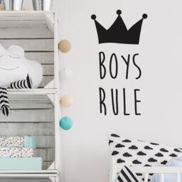 Wall Sticker Boys Rule - Stickers Decal Home Decor Children Art Boy's Bedroom Child's Room - thumbnail 1