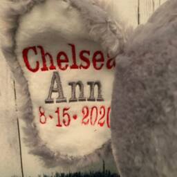 Custom Birth Stats Elephant Plush - Baby Shower Gift, Nursery Keepsake - Gray - thumbnail 3