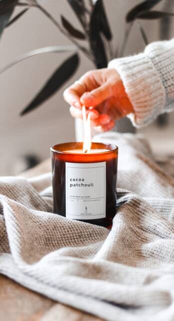 Cocoa Patchouli Soy Candle Sweet Vegan Christmas Gift For Her Eco Friendly Home Fragrance Stocking Stuffer - image 1