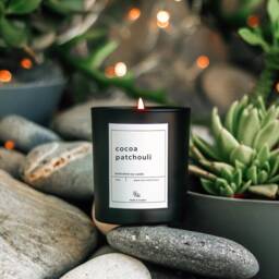 Cocoa Patchouli Soy Candle Sweet Vegan Christmas Gift For Her Eco Friendly Home Fragrance Stocking Stuffer - thumbnail 3