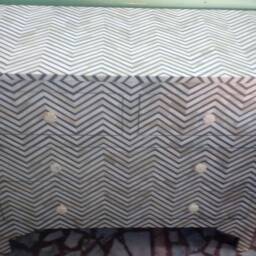 Designer Bone Inlay Cabinet Grey Chevron Pattern Chest Of 4 Drawers - thumbnail 3