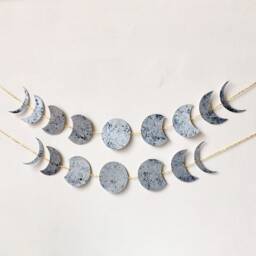 Moon Phase - Wall Hanging Boho Decor Garland Metallic Gold Silver Nursery With Chain - thumbnail 3