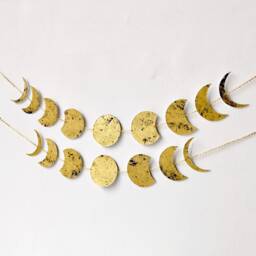 Moon Phase - Wall Hanging Boho Decor Garland Metallic Gold Silver Nursery With Chain