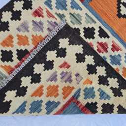 Handmade Afghan Kilim Rug 3x4 Tribal Geometric Wool Accent Rug - thumbnail 3