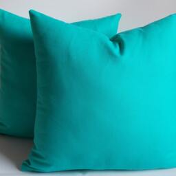 Set Of 2 Turquoise Cotton Canvas Pillow Covers 18 Inch - thumbnail 2