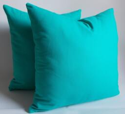 Set Of 2 Turquoise Cotton Canvas Pillow Covers 18 Inch