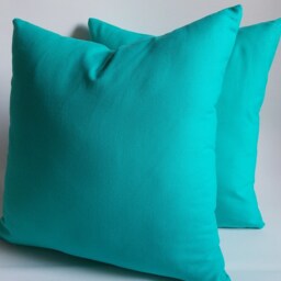 Set Of 2 Turquoise Cotton Canvas Pillow Covers 18 Inch - thumbnail 3