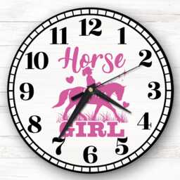 Pink Horse Girl Children's Personalised Gift For Kid's Bedroom Clock - Kids Clock, , Custom Wall