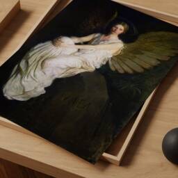 Antique Angel Woman Print, Dark Academia Home Decor, Abbott Handerson Thayer, Oil Painting, Victorian Wall Art, Elegant Art Reproduction - thumbnail 2