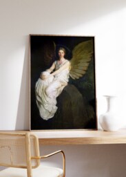 Antique Angel Woman Print, Dark Academia Home Decor, Abbott Handerson Thayer, Oil Painting, Victorian Wall Art, Elegant Art Reproduction - thumbnail 1
