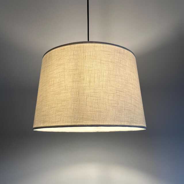 Off-White Linen Lampshade, French Drum Empire Shade - image 1