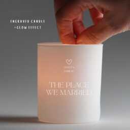 The Place We Married Candle-Personalised Wedding Candle - Coordinates-Map Engraved Soy Wax Favour - Custom Names & Date - thumbnail 3