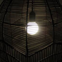"Handwoven Rattan Pendant Light, Black Ceiling Light Fixture, Kitchen Island Lamp, W17.7""xh17.7" - thumbnail 3