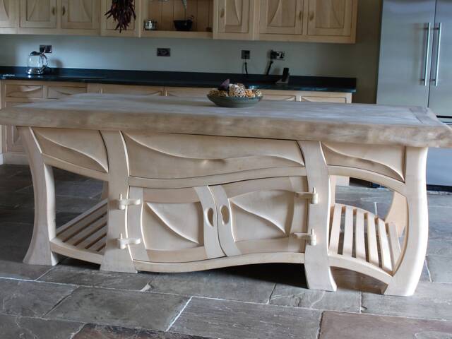 Handmade Sculptural Sycamore Kitchen Island, Live Edge, Art Furniture - image 1