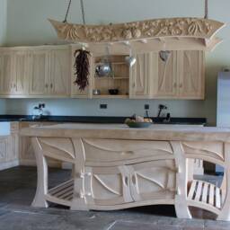 Handmade Sculptural Sycamore Kitchen Island, Live Edge, Art Furniture - thumbnail 2
