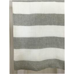 Grey & White Striped Linen Curtain, Unlined, Cabana Stripe Curtains, Horzontal Striped Drapes, Custom Curtains - thumbnail 3